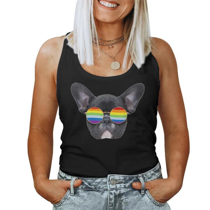 French Bulldog Rainbow Sunglass T Dog Gay Pride Lgbtq Women Tank Top