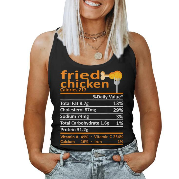 Fried Chicken Nutrition Food Facts Thanksgiving Xmas Women Tank Top