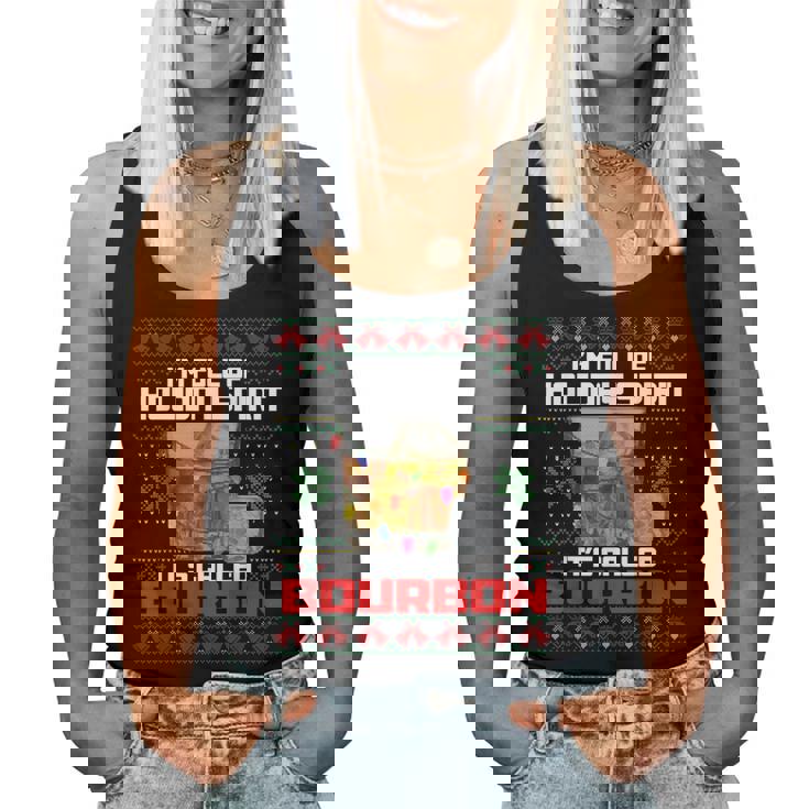 Im Full Of Holiday Spirit Ugly Christmas Sweater Bourbon Women Tank Top
