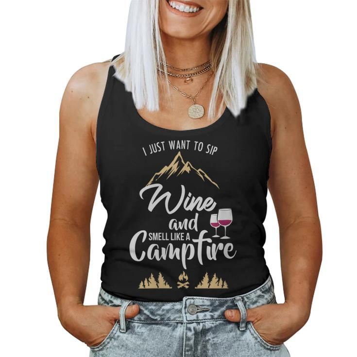 Camping For Wine Lovers Women's Campfire Women Tank Top