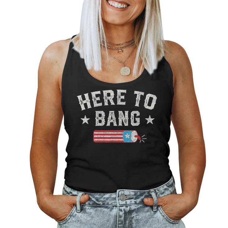 Funny Fourth Of July 4Th Of July Just Here To Bang Men Women  Women Tank Top Basic Casual Daily Weekend Graphic