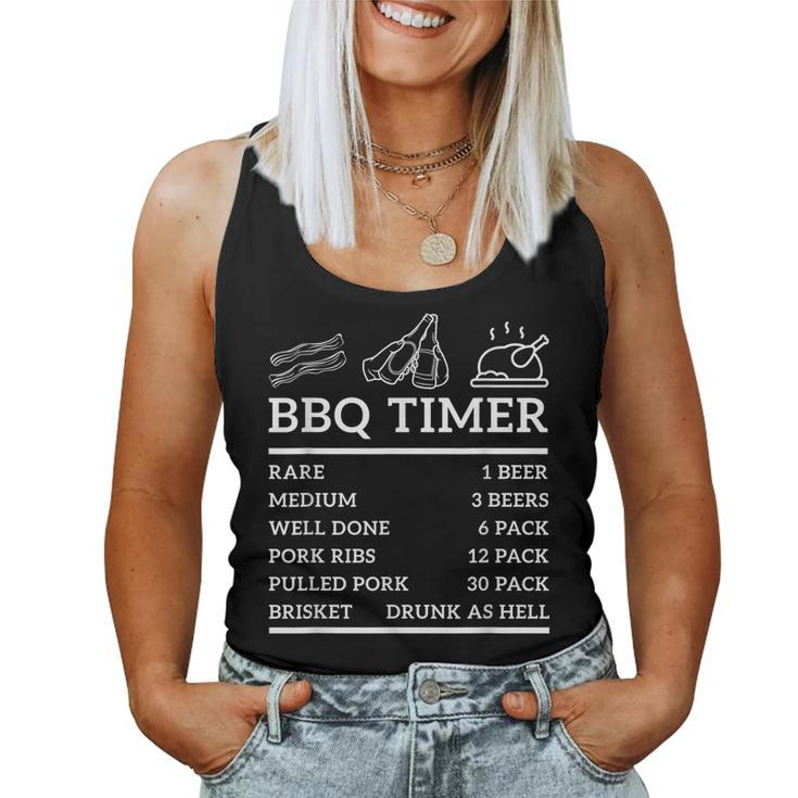Funny Grill Saying Bbq Timer Bbq Beer Grill Dad Barbecue Fun  Women Tank Top Basic Casual Daily Weekend Graphic