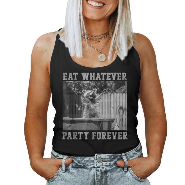 Raccoon Eat Whatever Party Forever Trash Panda Women Tank Top