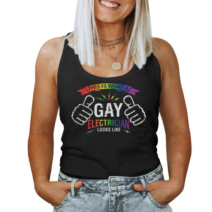 Gay Electrician Pride Rainbow Flag Lgbtq Cool Lgbt Ally Women Tank Top