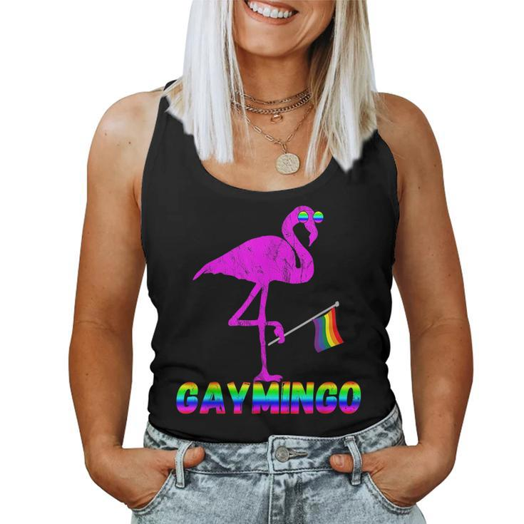 Gay Flamingo Lgbt Pride March Rainbow Flag Exotic Bird Queer Women Tank Top