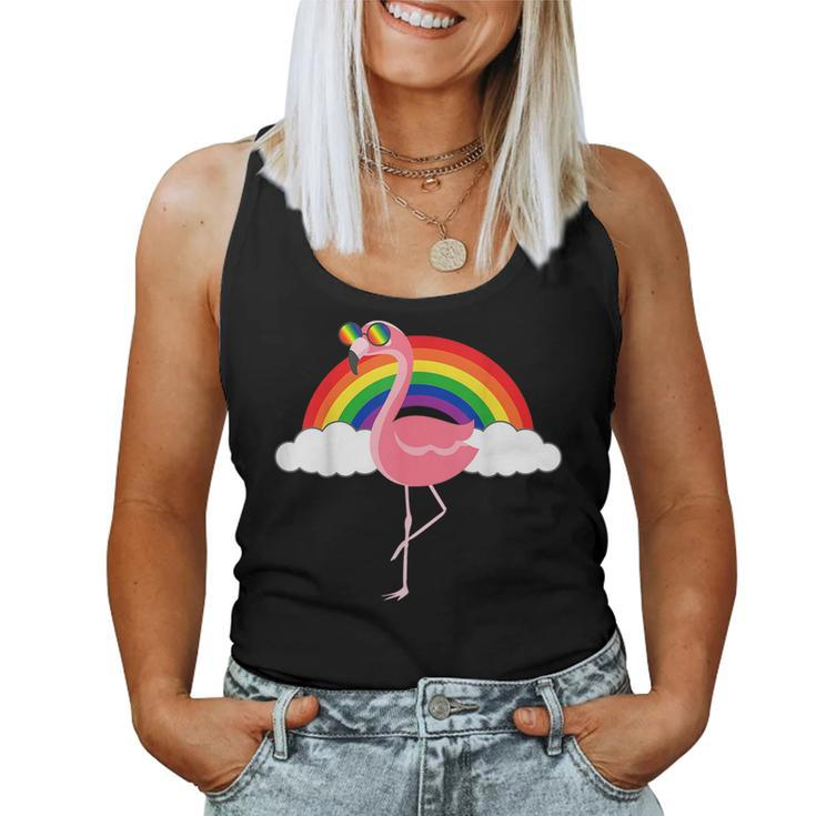 Gay Flamingo Rainbow Pride Flag Lgbtq Cool Lgbt Ally Women Tank Top