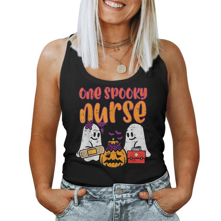 Ghosts One Spooky Nurse Halloween Nurse Fall Scrub Rn Women Halloween Nurse  Women Tank Top