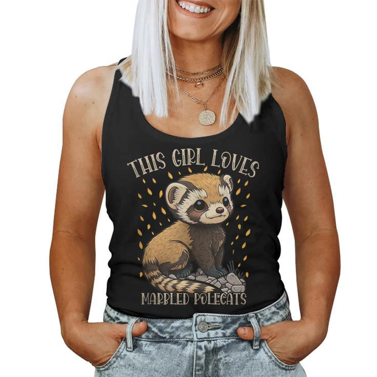 This Girl Loves Marbled Polecats Cute Animal Lover Fun Women Tank Top