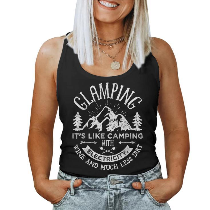 Glamping Definition T Glamper Wine Camping Women Tank Top