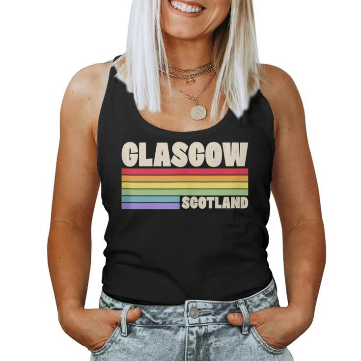 Glasgow Scotland United Kingdom Rainbow Gay Pride Merch Women Tank Top