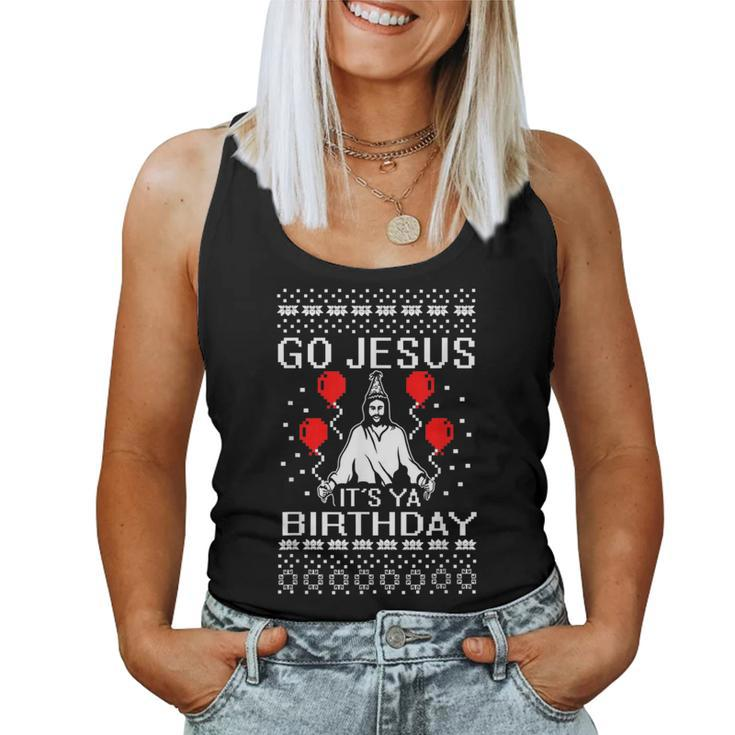 Go Jesus Ugly Christmas Sweater Women Tank Top