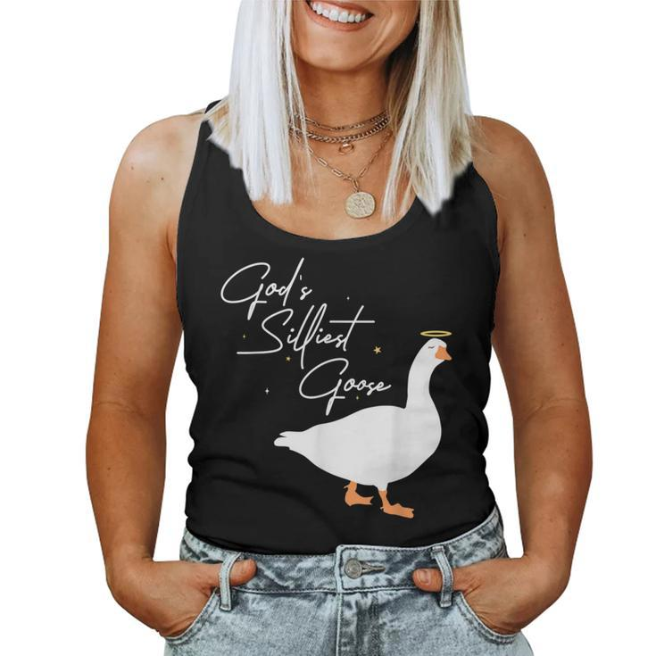 Gods Silliest Goose Geese Lovers For Farm Owners Women Tank Top