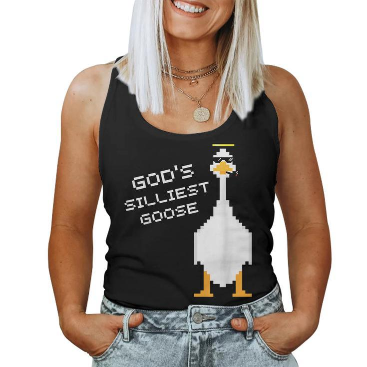 Gods Silliest Goose Pixelated Women Tank Top