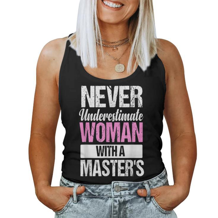 Graduation For Her Never Underestimate Woman Master's Women Tank Top