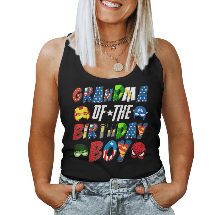 Grandma Of The Superhero Birthday Boy Super Hero Family  Women Tank Top Weekend Graphic