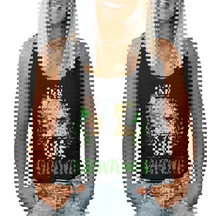 Grandma Of The Wild One Zoo Birthday Safari Jungle Animal Women Tank Top