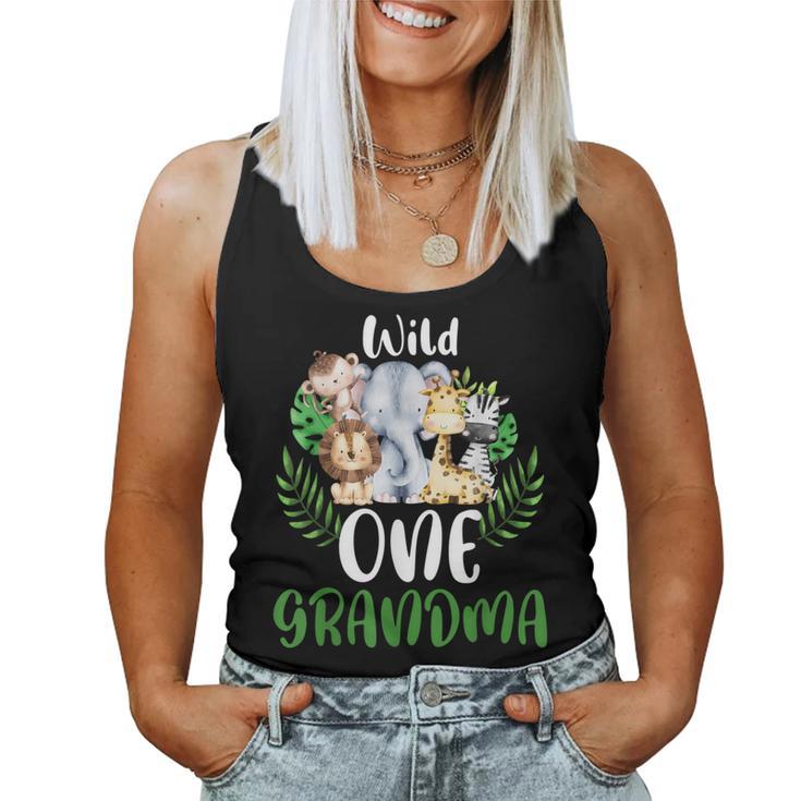 Grandma Of The Wild One Zoo Birthday Safari Jungle Animal Women Tank Top