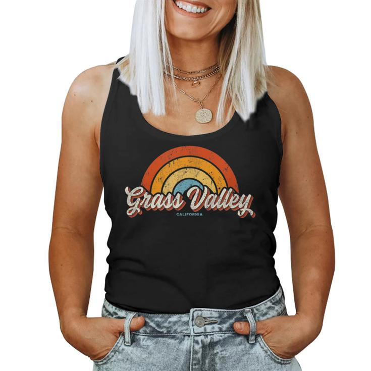 Grass Valley California Ca Vintage Rainbow Retro 70S Women Tank Top