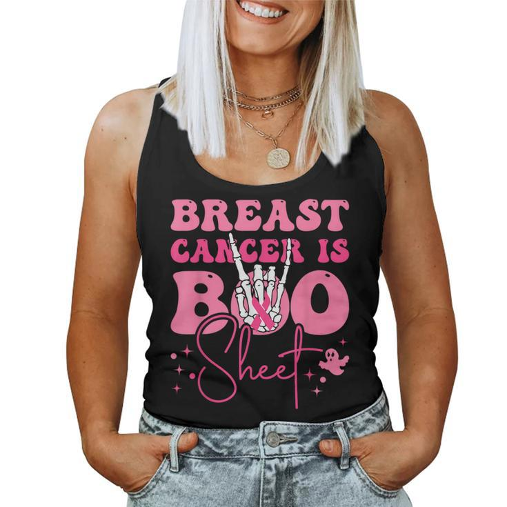 Groovy Breast Cancer Is Boo Sheet Halloween Breast Cancer Women Tank Top