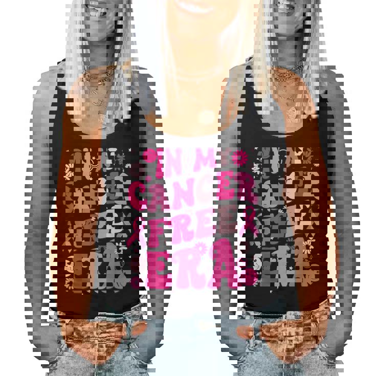 Groovy In My Cancer Free Era Breast Cancer Awareness Warrior Women Tank Top