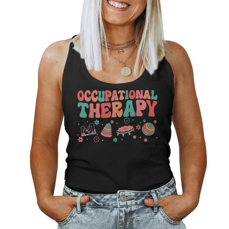 Groovy Occupational Therapy Month Ot Therapist Cute Women Tank Top