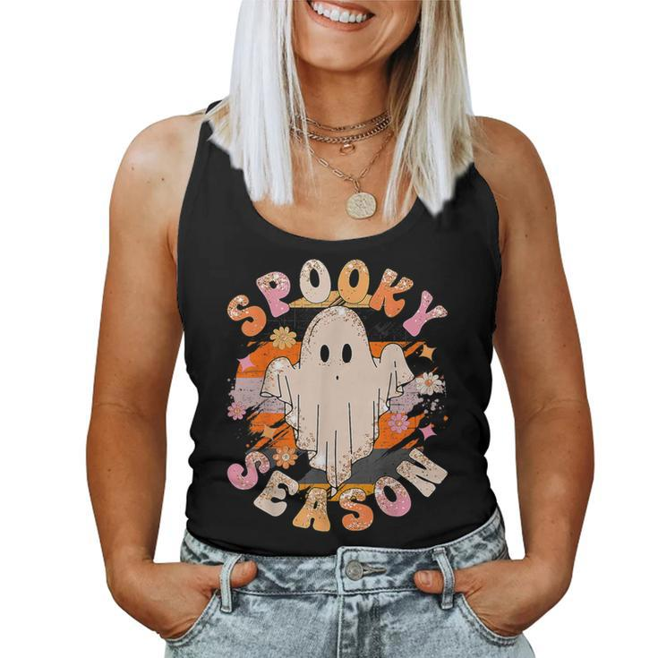 Groovy Spooky Season Ghost Flower Halloween Costume Girls Women Tank Top