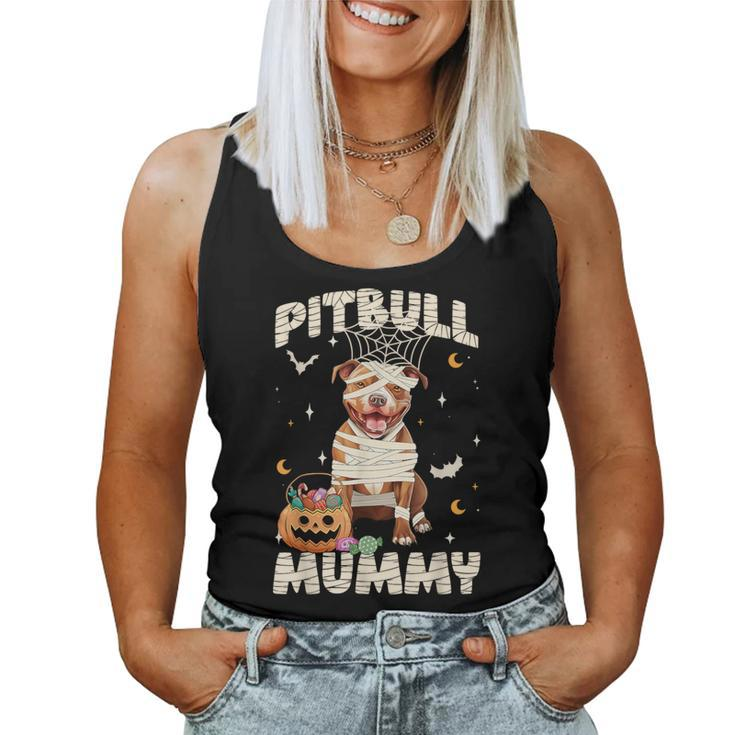 Halloween Costume Pitbull Lover Mummy Dog Owner Women Tank Top