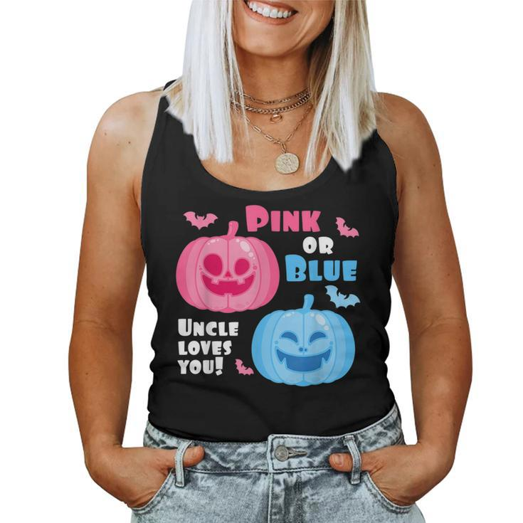 Halloween Gender Reveal Uncle Loves You Fall Theme  For Uncle Women Tank Top