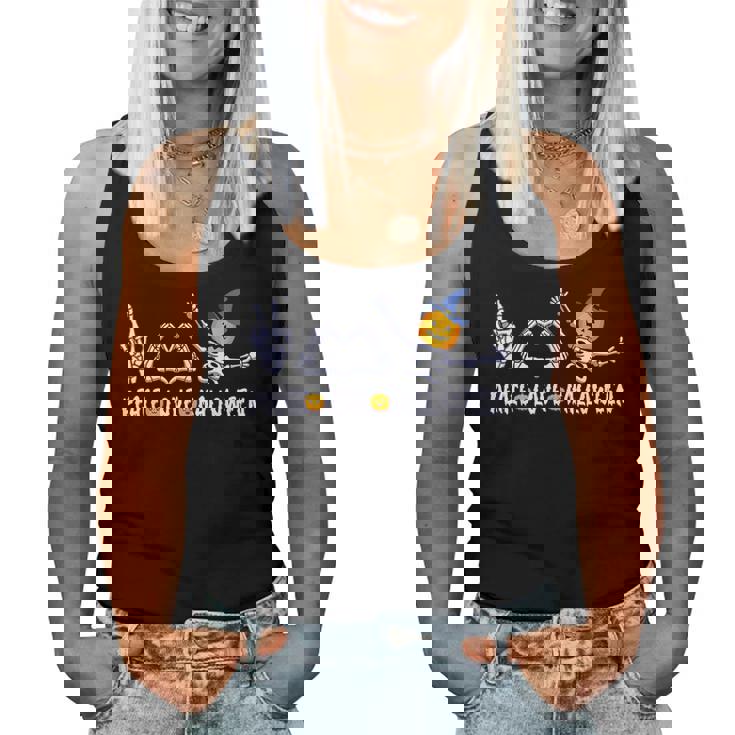 Halloween Peace Love And Pumpkins Fall Women Men Kids Halloween Women Tank Top