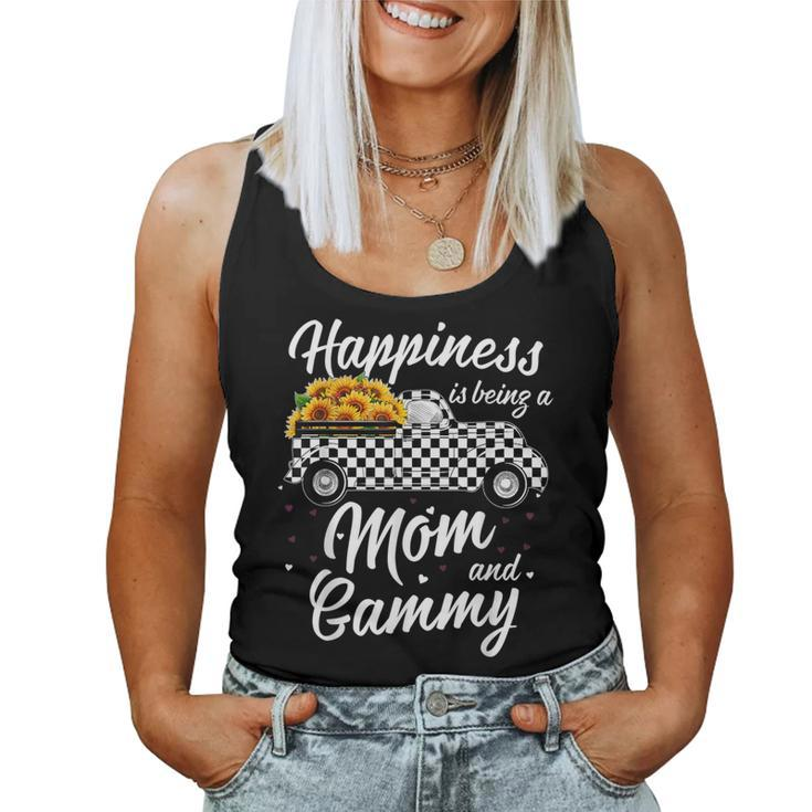 Happiness Is Being A Mom And Gammy Christmas Truck Plaid Women Tank Top