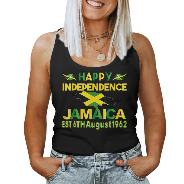 Happy Independence Jamaica Day Jamaican Flag 1962 Women Jamaican Flag Women Tank Top