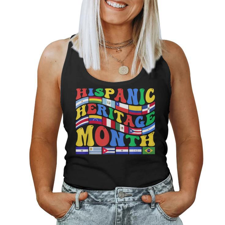 Happy National Hispanic Heritage Month All Countries Groovy Women Tank Top