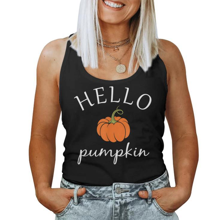 Hello Pumpkin Halloween Costume Autumn Fall Girl Women Halloween Costume  Women Tank Top