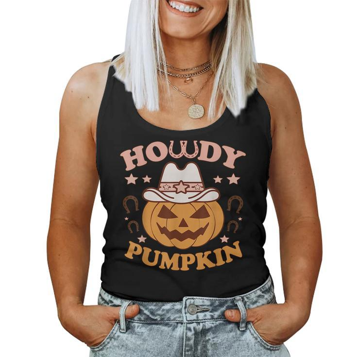 Howdy Pumpkin Rodeo Western Country Fall Southern Halloween Halloween Women Tank Top