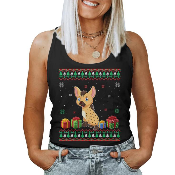 Hyena Lover Ugly Christmas Sweater Women Tank Top