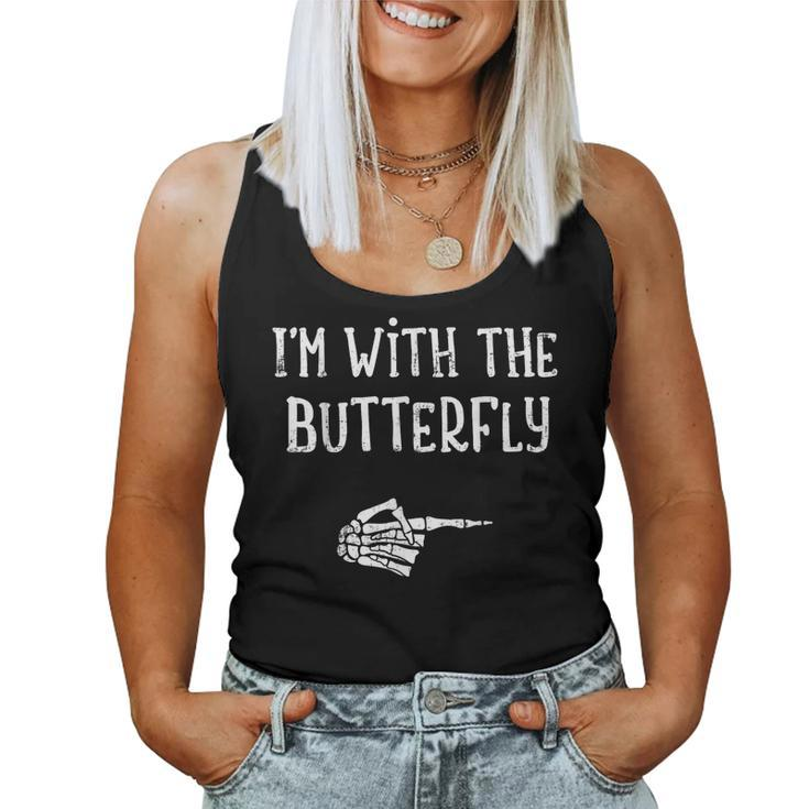 I'm With The Butterfly Matching Couple Costume Halloween Women Tank Top