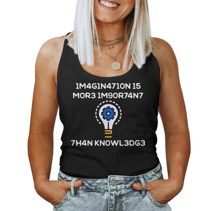 Imagination Is More Important Than Knowledge Numerical Code  Women Tank Top Basic Casual Daily Weekend Graphic