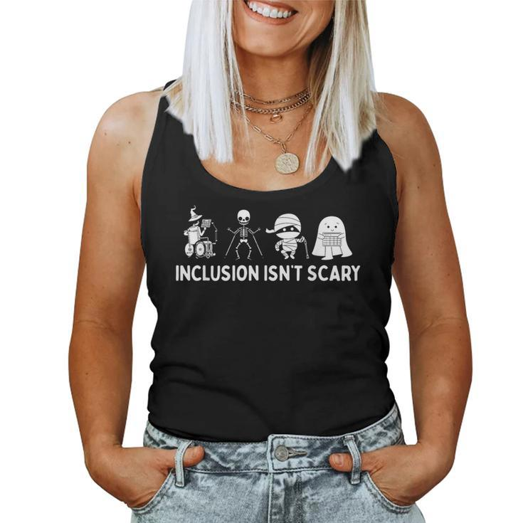 Inclusion Isn't Scary Mummy Boo Ghost Halloween Women Tank Top