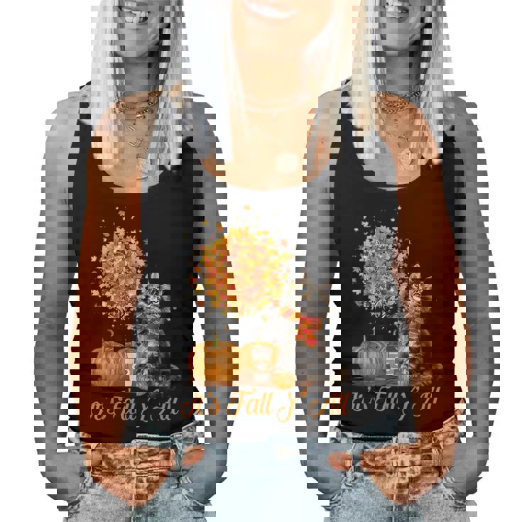 It's Fall Y'all Maine Coon Cat Halloween Thanksgiving Halloween Women Tank Top