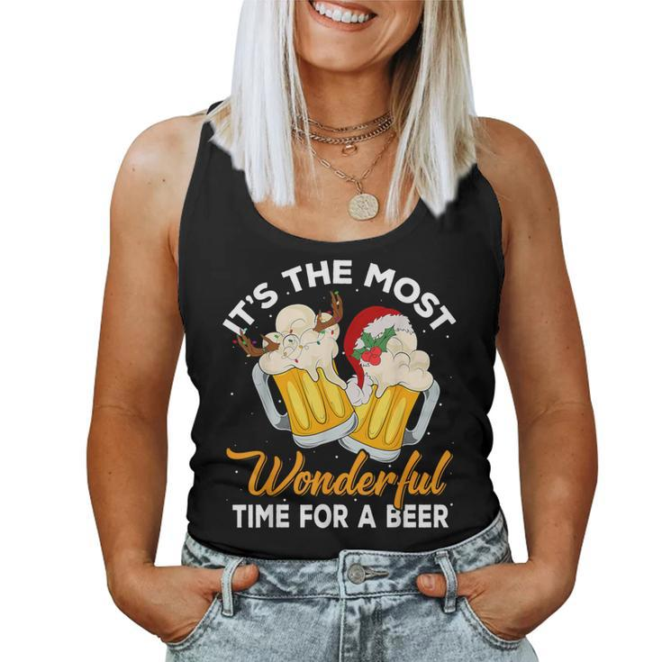 It's The Most Wonderful Time For A Beer Drinking Christmas Women Tank Top