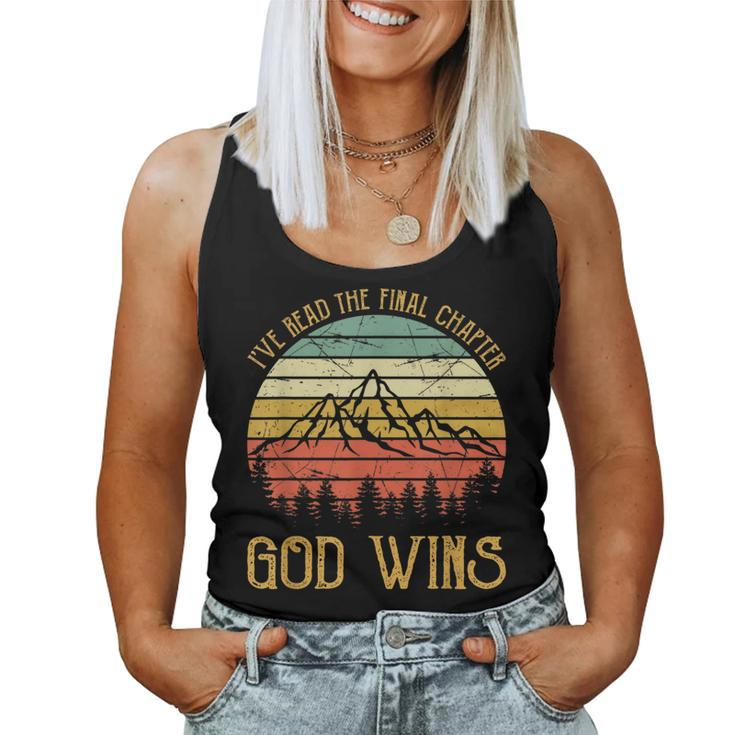 I’Ve Read The Final Chapter God Wins Christian Women Tank Top Weekend Graphic