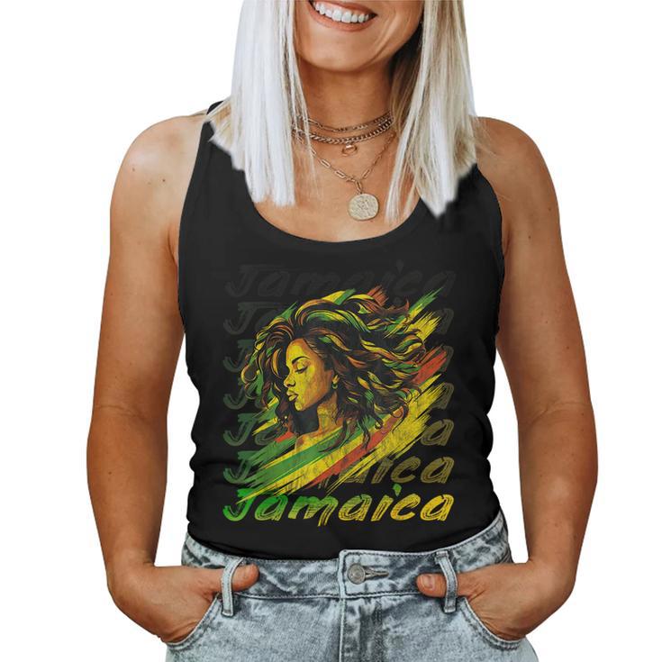 Jamaican Black Girls Jamaica Flag Hair Women Tank Top - Seseable
