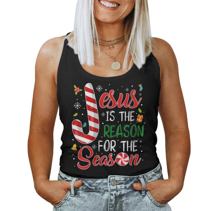 Jesus Is The Reason For The Season Christmas Pajama Women Tank Top