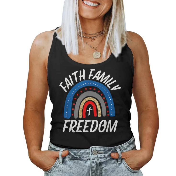 July 4Th Women’S Patriotic Faith Family Freedom American Women Tank Top