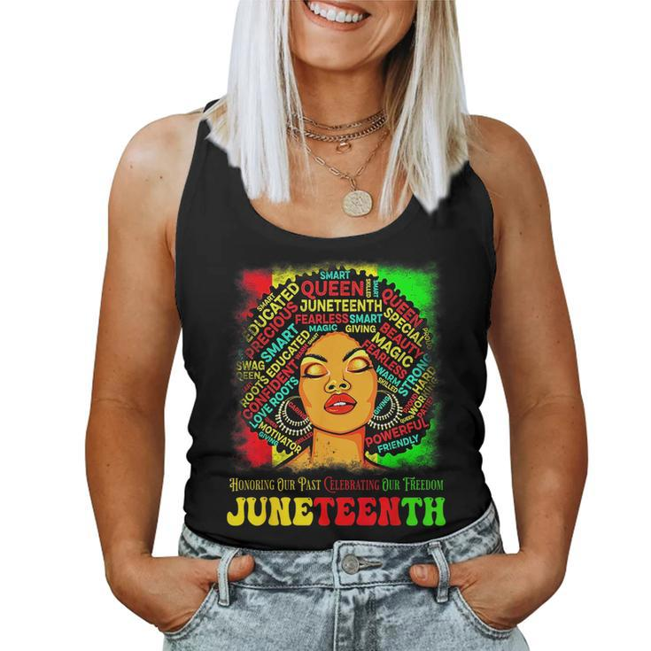 Junenth Black Queen Freedom Day African American  Women Tank Top Basic Casual Daily Weekend Graphic
