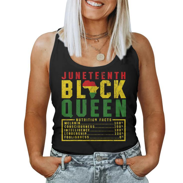Junenth Womens Black Queen Nutrition Melanin Black Pride Women Tank Top