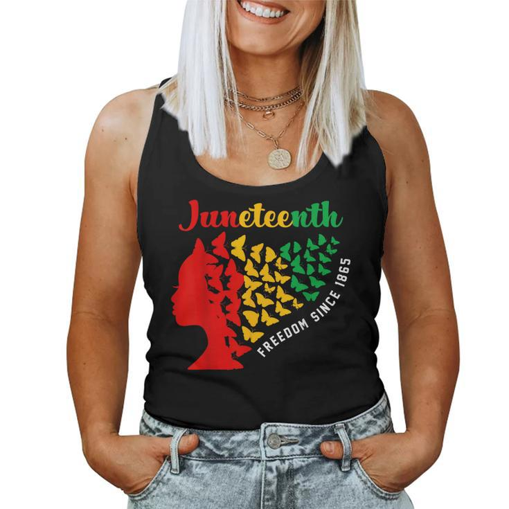Junenth Freedom Since 1865 Butterfly Black Girl Women Women Tank Top