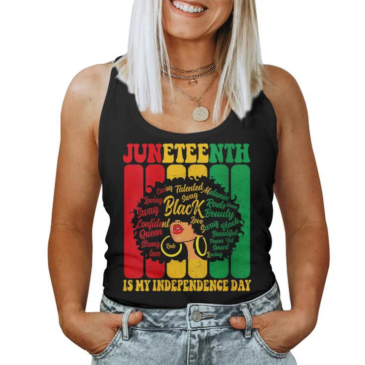 Junenth Is My Independence Day Black Women Afro Melanin  Women Tank Top Basic Casual Daily Weekend Graphic