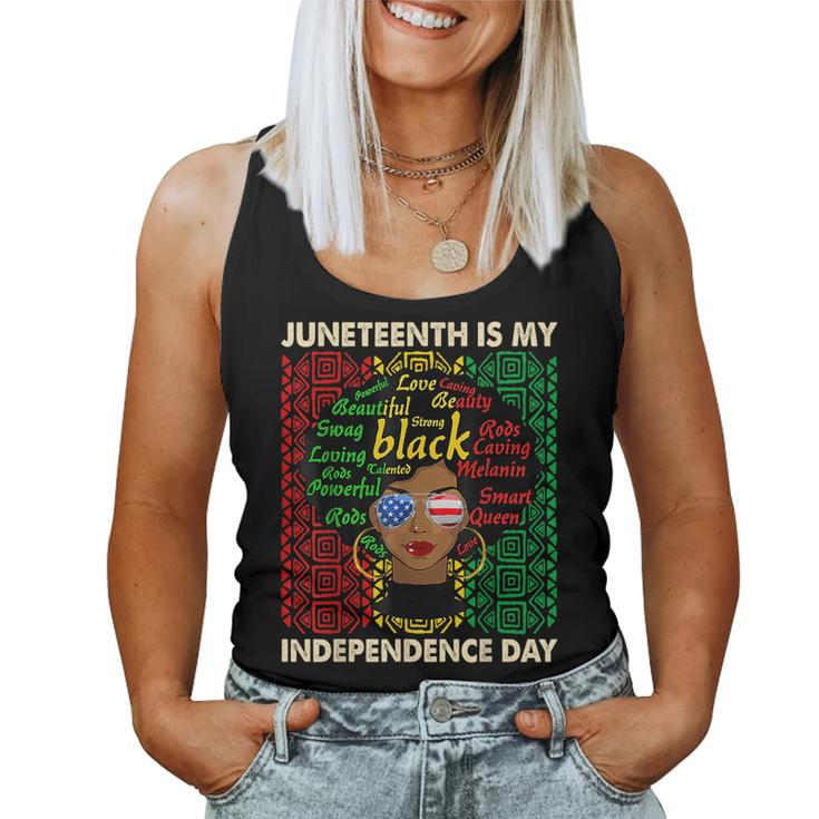 Junenth Is My Independence Day Black Women Afro Melanin  Women Tank Top Basic Casual Daily Weekend Graphic
