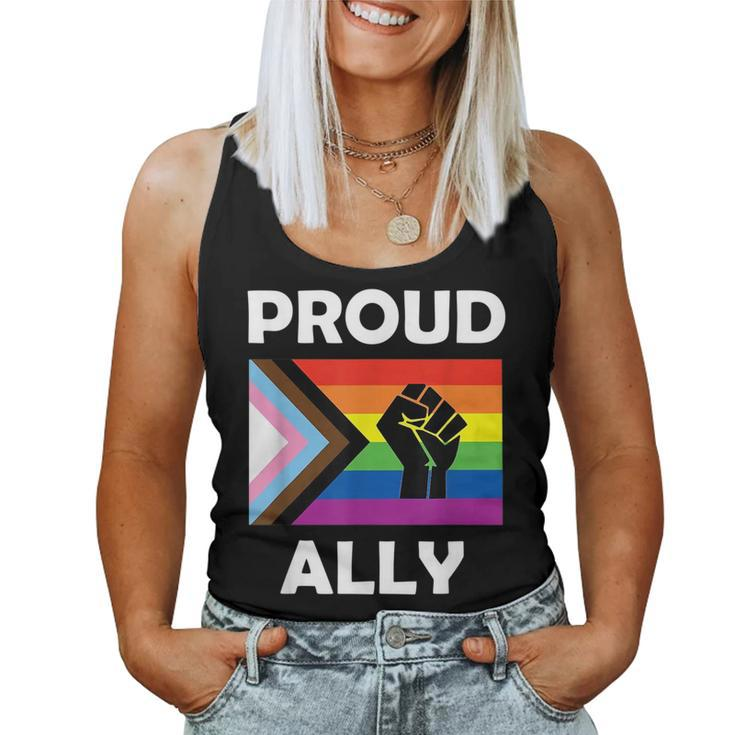 Junenth Proud Ally Lgbt Rainbow Gay Pride Flag Men Women Tank Top